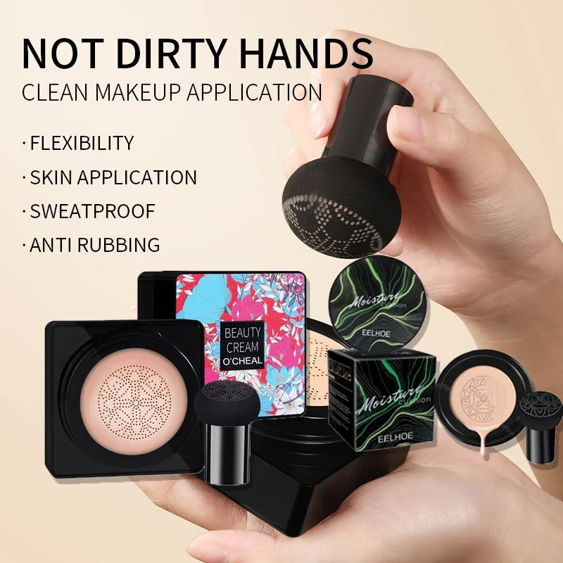 BB Cream BB Air Cushion Foundation Mushroom Head CC Cream Concealer Whitening Makeup Waterproof Cosmetics Brighten Face Base Tone Makeup