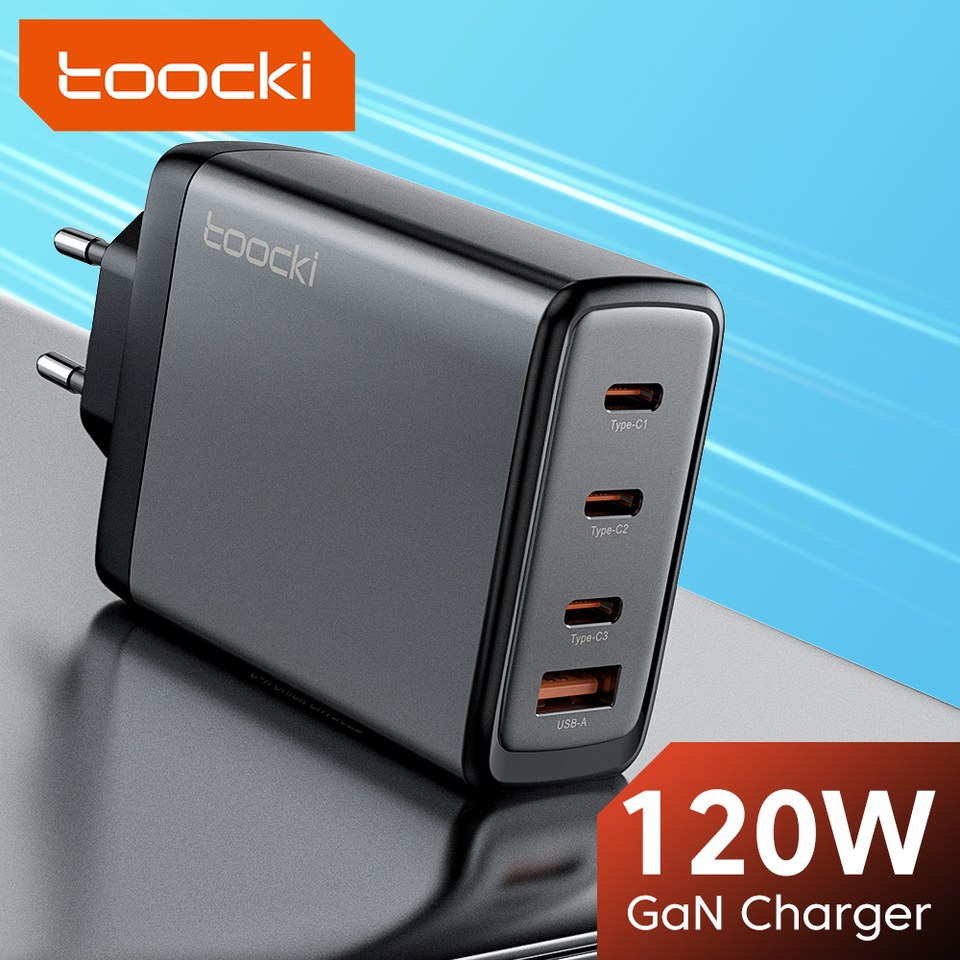 Toocki 120W GaN Charger USB Type C Charger PD 3.0 Quick Charge 4.0 USB C Fast Charging For MacBook Laptops Samsung iPhone 14 13
