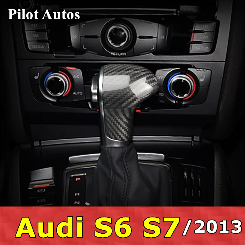 

For Audi Q7 Car Gear Shift Knob Cover Trim Rear Carbon Fiber Sticker 2013 2014 2014 2015
