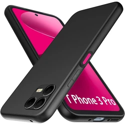 Black Matte Soft TPU Camera Protection Back Phone Case Cover - T - Mobile Revvl 8 Pro (Black)