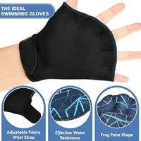 Surfing Webbed Swimming Gloves Adults Nylon Fingerless Swimming Paddle Gloves Aqua Swimming Training Webbed Gloves 2