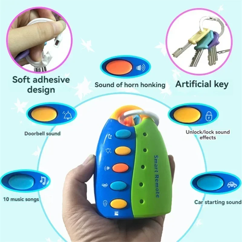 Baby Early Education Simulation Car Key Sound Effect Lights Music Fun Toys early education toys
