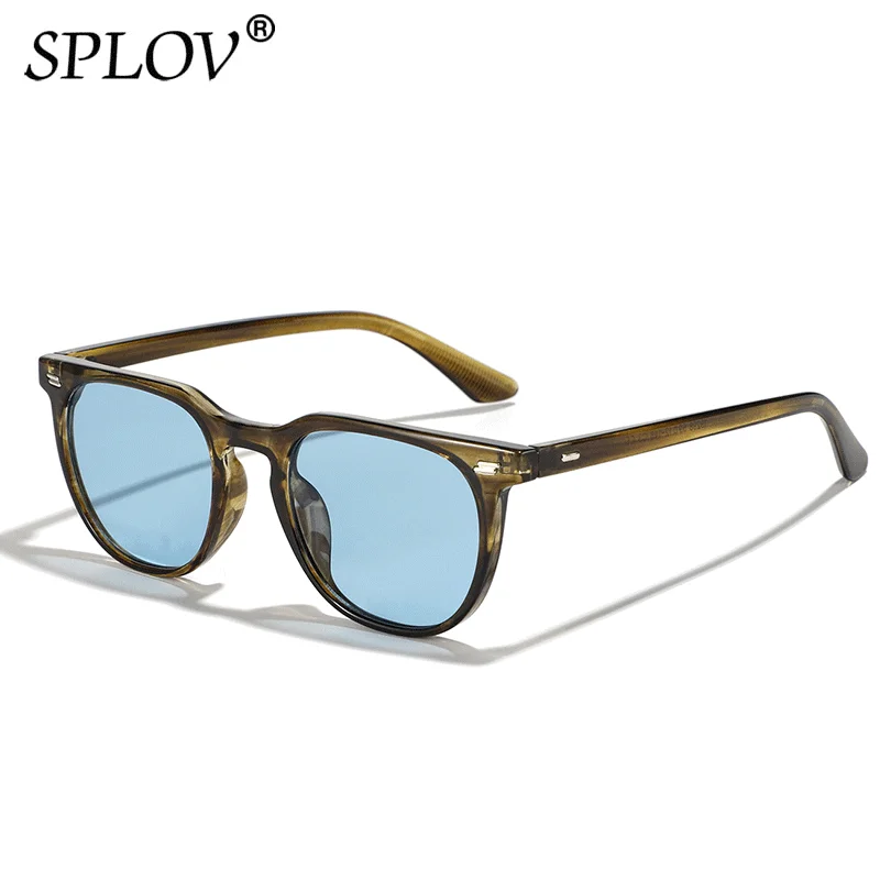 New Fashion Square Women Rivets Sunglasses Retro Blue Leopard Green