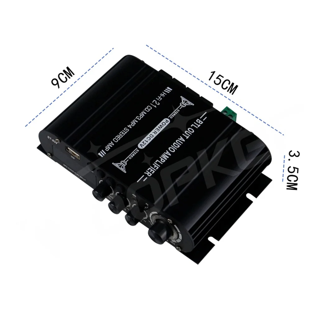 ST-839 HiFi 2.1 Channel Power Amplifier 25W*2+40W Subwoofer Amplifier Sound Amp