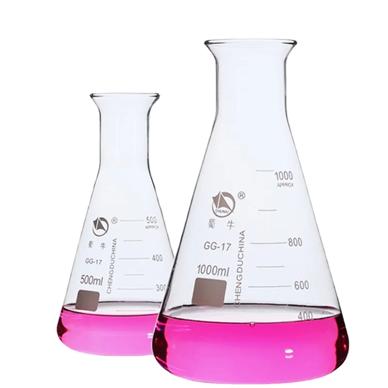 50ml to 2000ml Glass Erlenmeyer Flask Triangle/conical Flask bottle with trumpet Mouth 1Pcs/Lot for lab experiments lab glass supplies lab volumetric flask