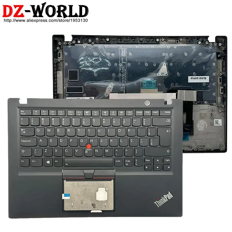 

BR Brazilian Backlit Keyboard With Shell Palmrest Upper Case for Lenovo Thinkpad T490s T495s T14s Gen1 Laptop C Cover 5M10V16777