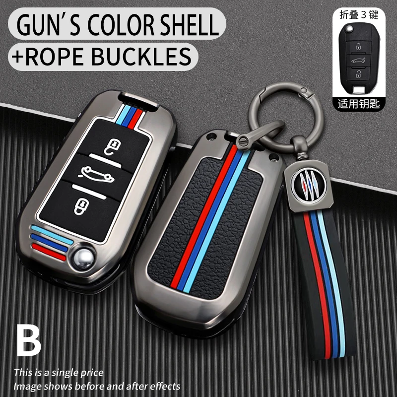 New Car Flip Key Case Cover Shell per Peugeot 208 3008 308 508 408 2008 307 4008 per Citroen C4 C3 C6 CACTUS C8 Keyless - S6cdff4b397524281998277298417e9efO