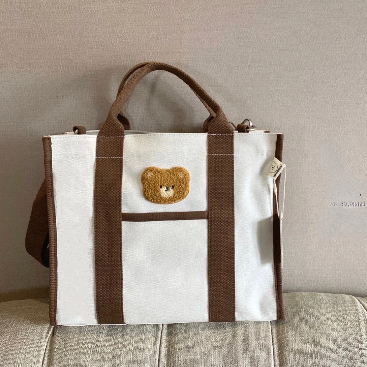 

Large Capacity Mommy Diaper Bag Canvas Women Shoulder Messenger Bag for Mom Cute Baby Item Organizer Stroller Nappy Bag