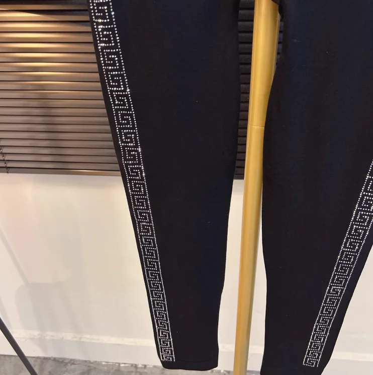 Modal Leggings Wearing All Seasons High Stretch Ankle-length Bottoming Pants Blingbling Shiny Hot Drilling Yoga Fitness Legging
