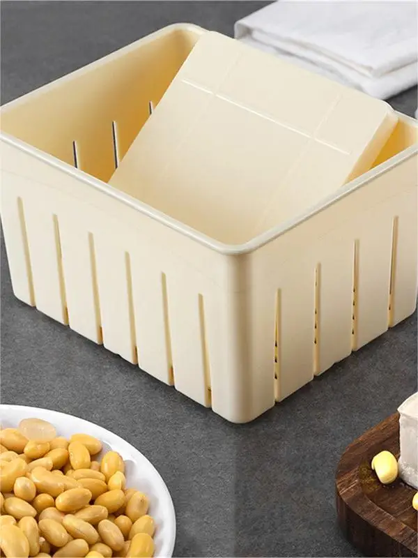 Hot DIY Plastic Tofu Press Mould Homemade Tofu Mold Soybean Curd Making Mold With Cheese Cloth Kitchen Cooking Tool Set