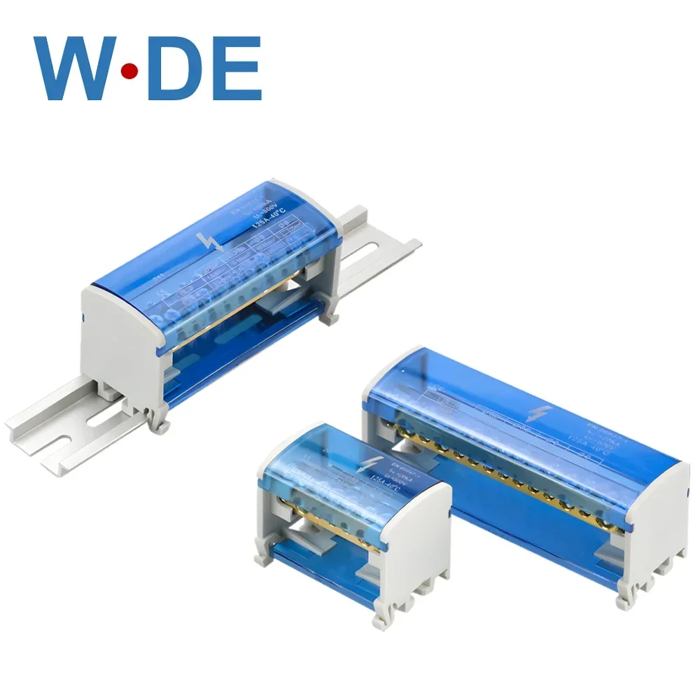 WDH207/211/215/407/411/415 Din Rail Terminal Block Screw Junction Modular Electrical Power Distribution Box