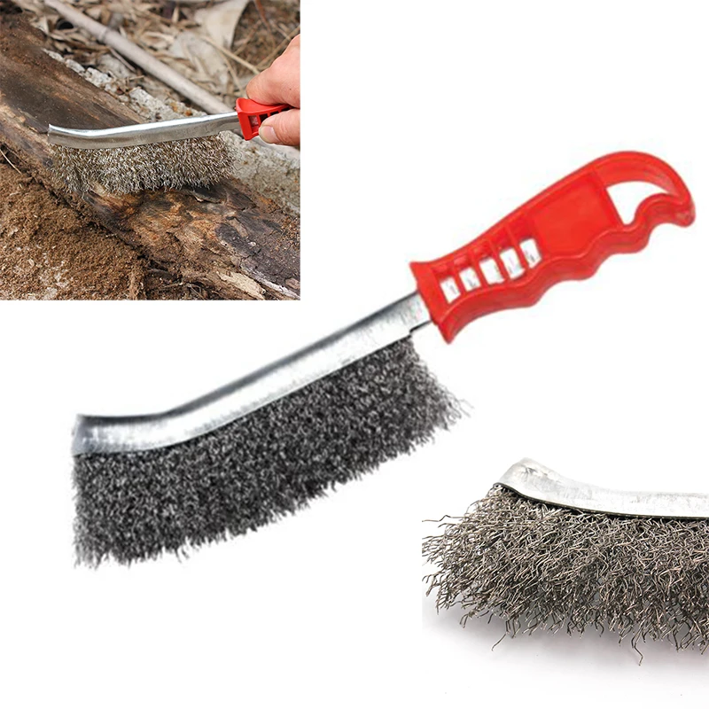 

Multi-function Tool Wire Brush Copper Plated (Stainless Steel Brush, 1PCS) Long Handle Kitchen Grill Special Plate Rust Removal