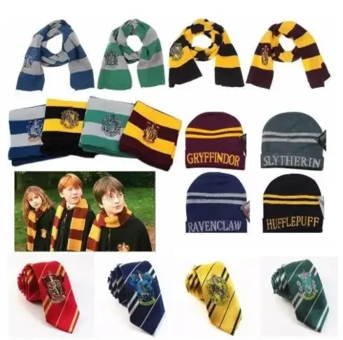 Magic School Harry Ron Halloween Cosplay Cap Winter Neckerchief Ravenclaw Slytherin Hufflepuff Cosplay Hat Accessories Cos Prop