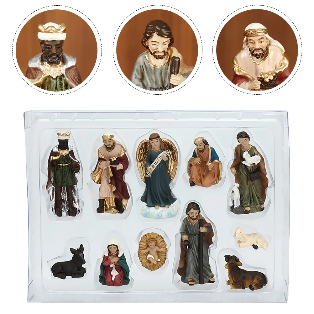 

1 Set of Solemn Statues Decorative Religious Sculptures Artware Present