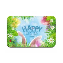 

Easter Bunny Floral Door Mat - Area Rug Outdoor Indoor Welcome Front Entryway Door Mats, Durable Back Rubber Non Slip Doormat