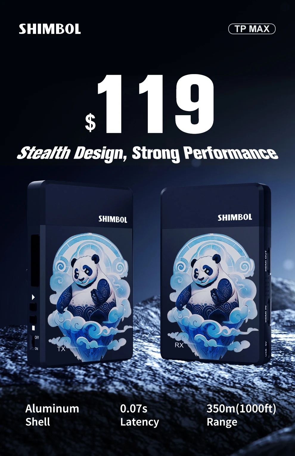 Description Picture 2 of itemSHIMBOL TP MAX Wireless Video Transmission System with Transmitter Receiver for 1080P HDMI-compatible Image Dual HDMI Ports