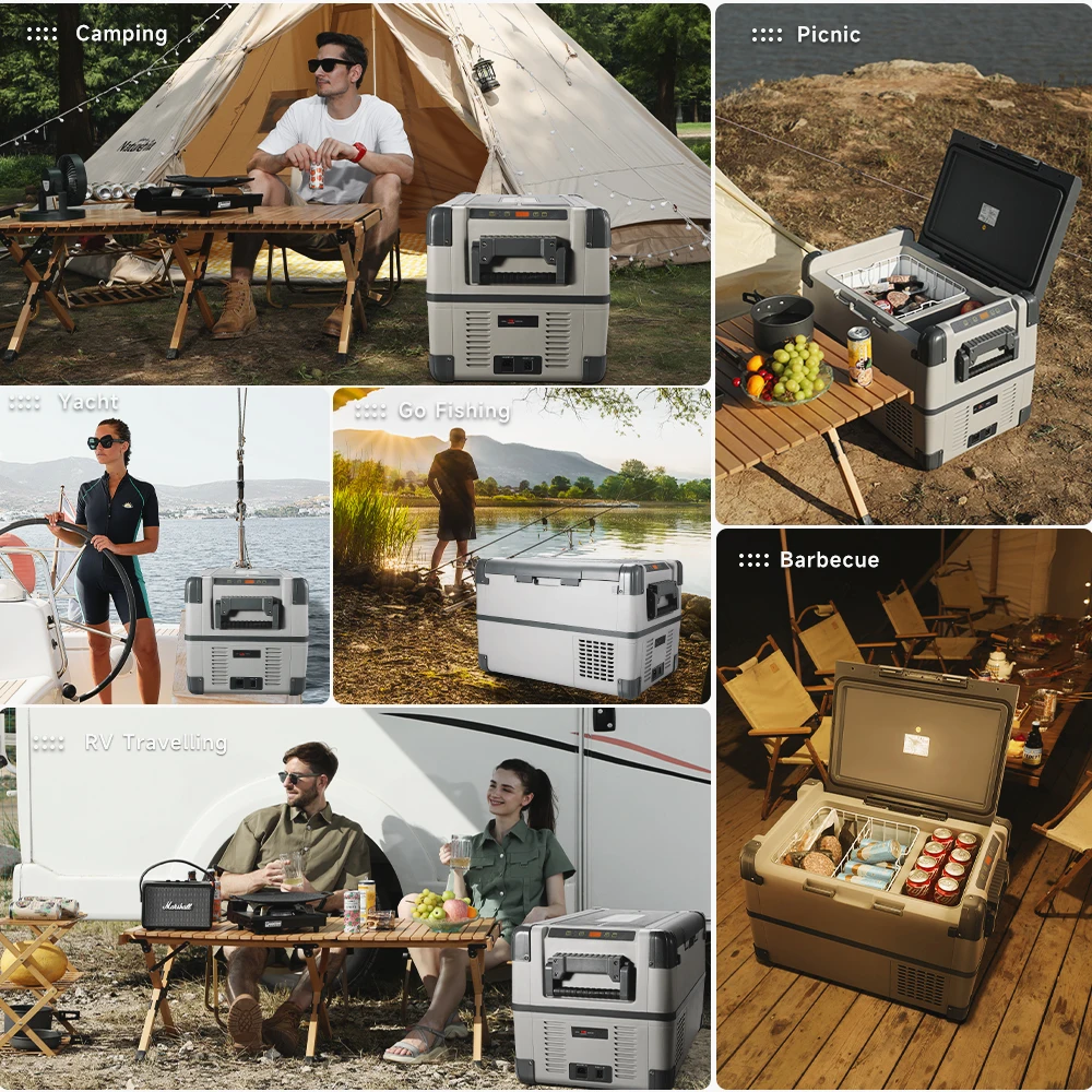 Evercool 40L Portable Camping Cooler Dual Zones Compressor Cooling