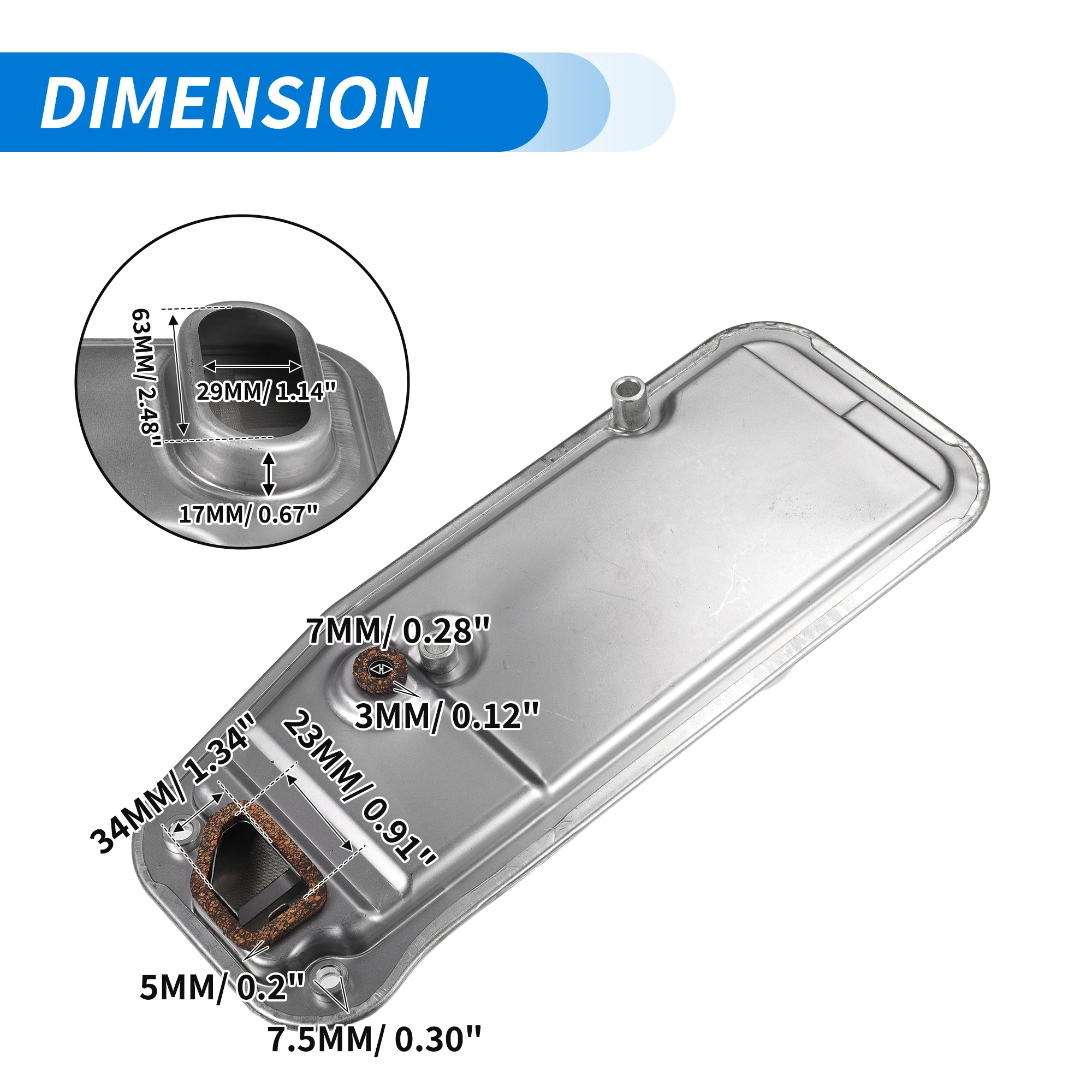UXCELL A340F Automatic Transmission Filter Oil Pan Fit for Toyota 4Runner 1996 1997 1998 1999 2000 2001 2002 No.3533035020