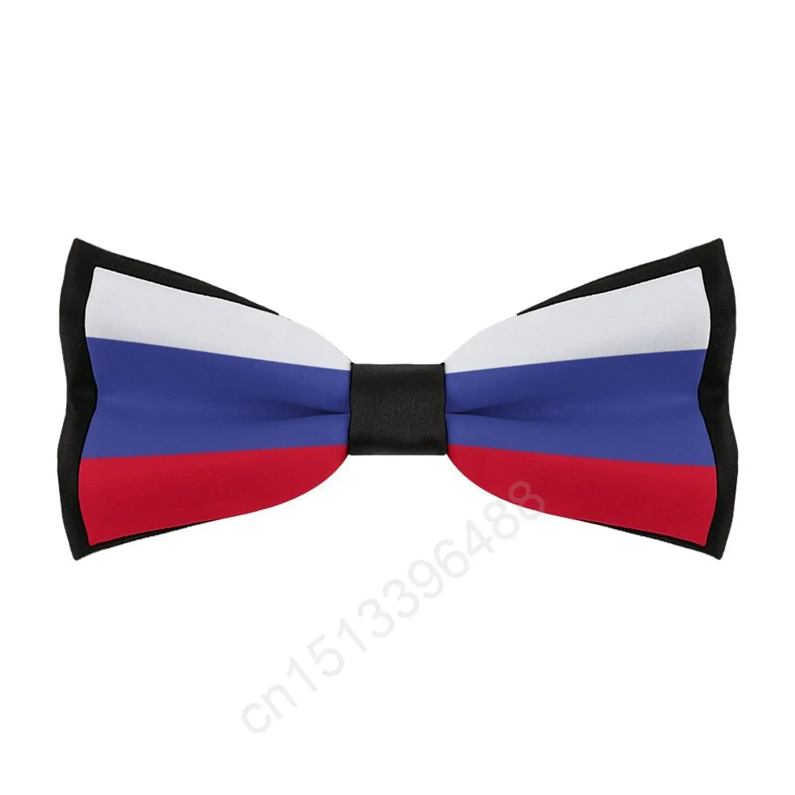 

Новый мужской галстук-бабочка с российским флагом из полиэстера (2), Модный повседневный мужской галстук-бабочка, галстук-бабочка для свадебной вечеринки