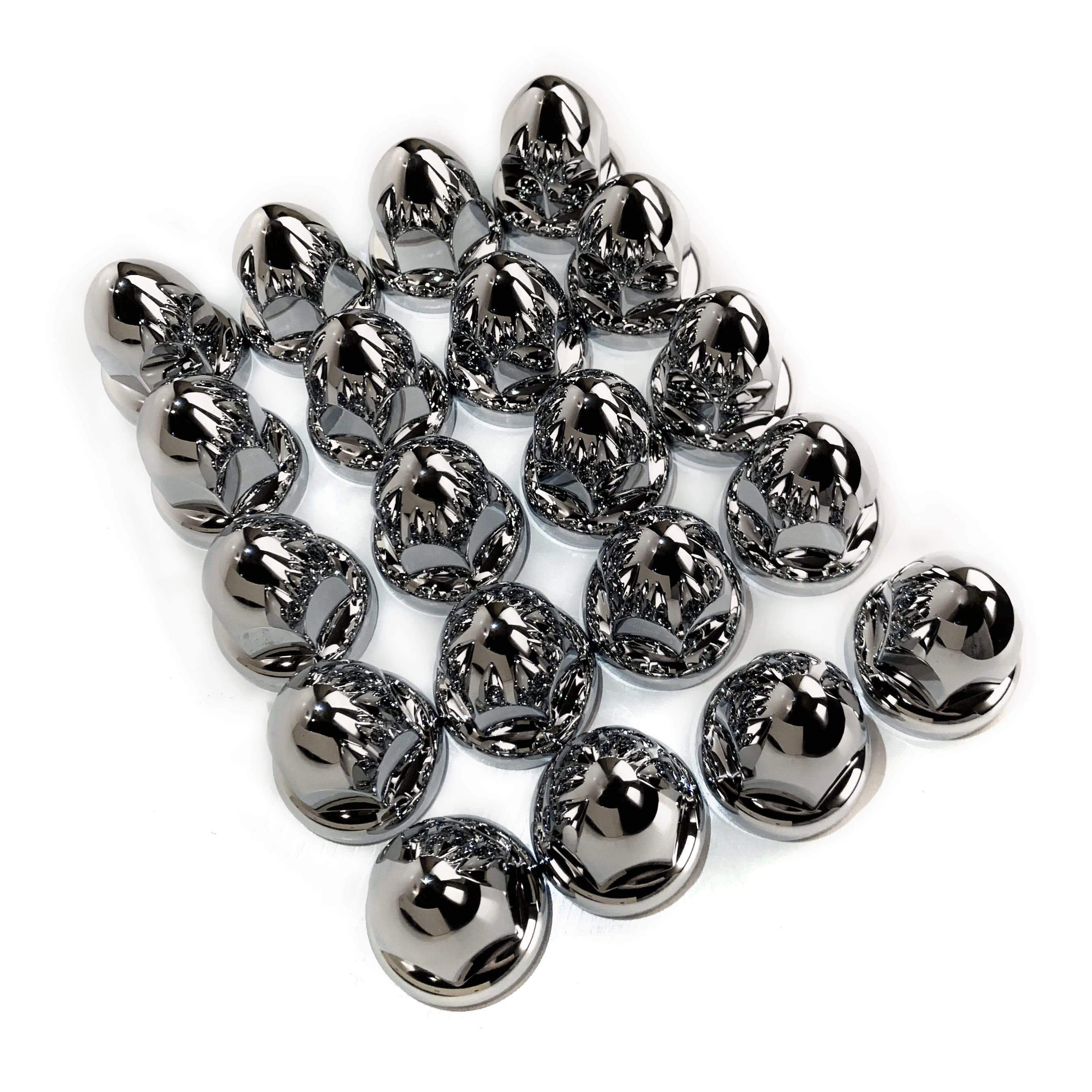 Semi Truck Lug Nut Covers 20PCS 33mm Chrome Push On