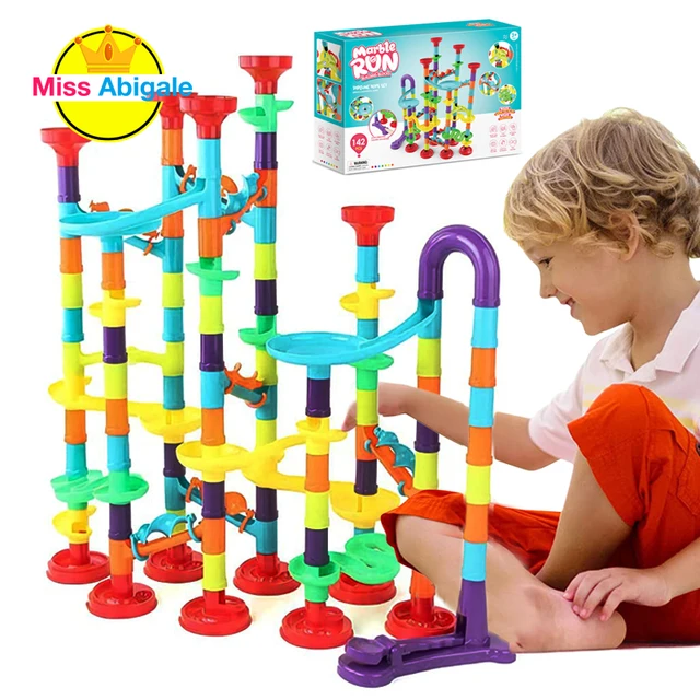 DIY Track Pipe Building Blocks for Children Ball Circuit Marble Race Run Maze Balls Educational Toys Gift E Blocks 1