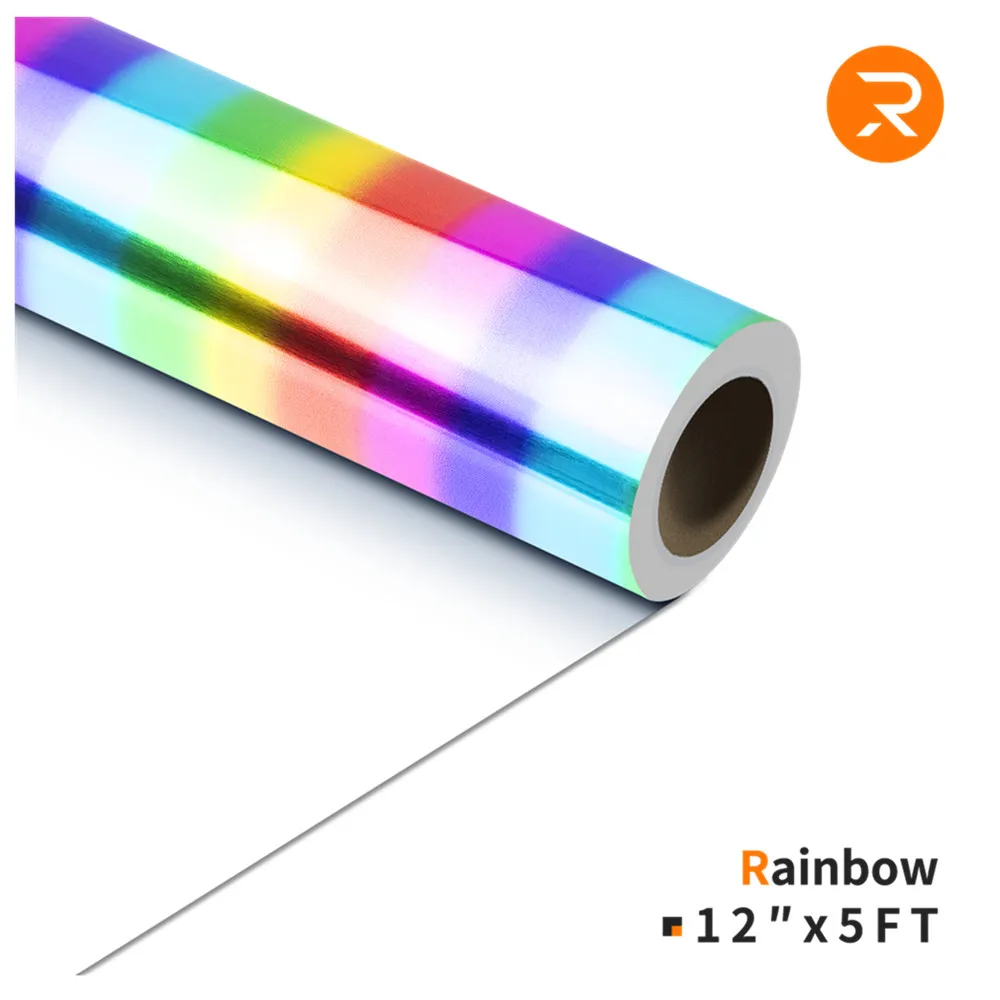 

HTVRONT 12X5ft/30x150cm Rainbow Gradient Color Heat Transfer Vinyl Roll for Cricut DIY T-shirt Printing Craft Iron on HTV Film
