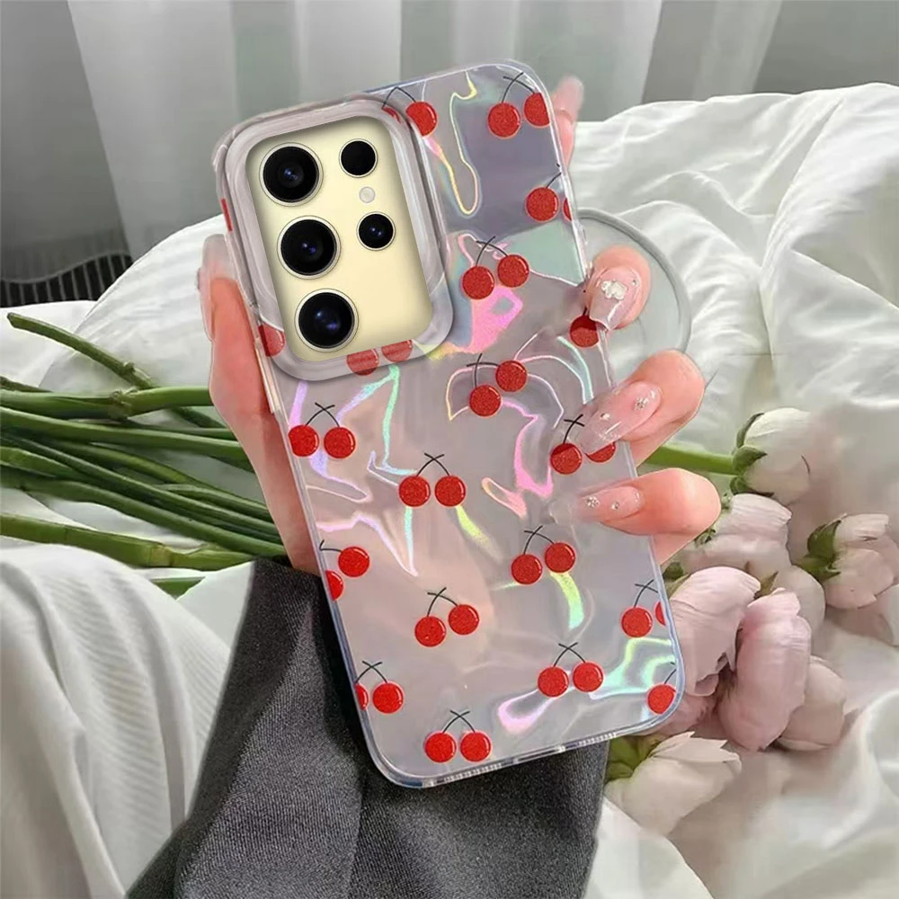 Summer Fruit Cherry Silicone Phone Case - Red