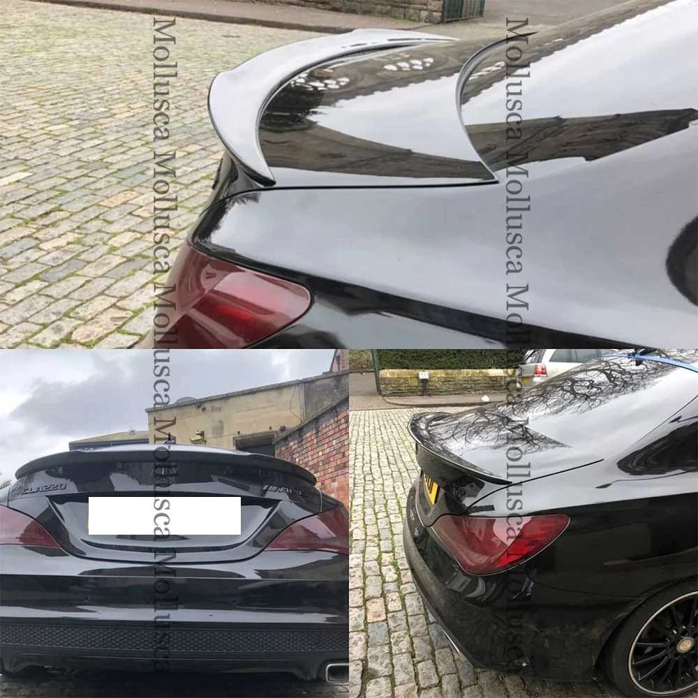 For Mercedes-Benz CLA W117 C117 FD Style Carbon Fiber Rear Spoiler Trunk Wing 2013-2019 FRP honeycomb Forged Glossy black