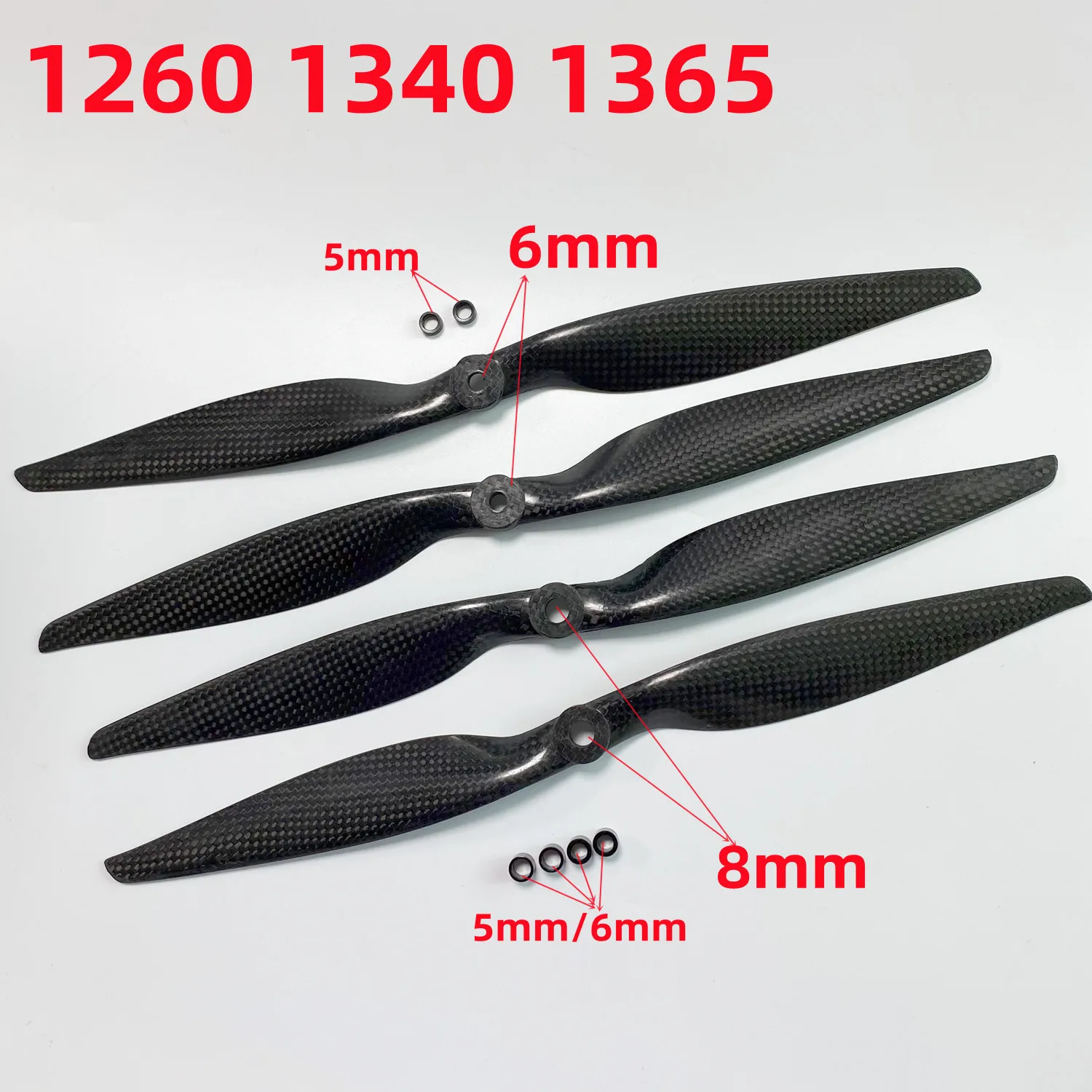 

2PCS/Lot 1 Pairs 1260 1340 1365 12x6 13x4 13x6.5 Carbon Fiber Propeller APC Prop CW/CCW Compatible with RC Drone Quadcopter