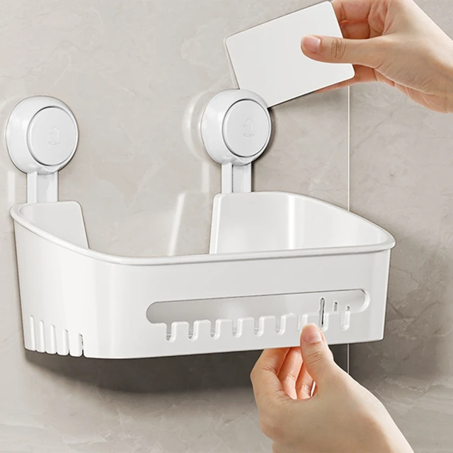 Corner Shower Caddy Suction Cup NO-Drilling Removable Bathroom