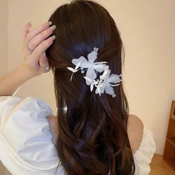 Elegant Butterfly Silk Flower Hair Claw Clip (Barrettes)