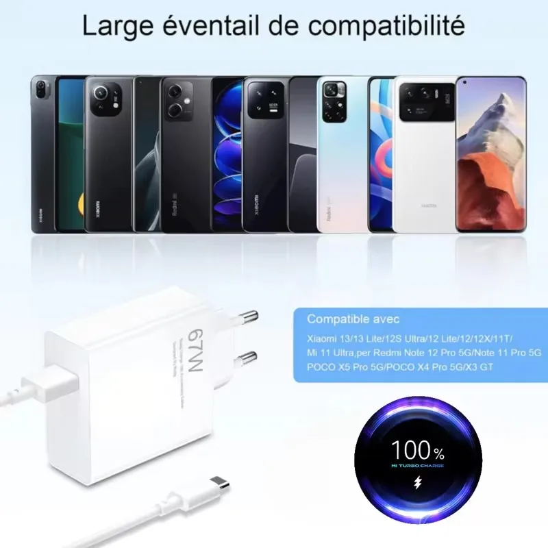 6A 67W Ultra Fast Charger Cable for Xiaomi 10T 11 Lite 12 13 14 Redmi Note 10 11T 12T 13 POCO X4 X5 F5 Type C USB Charging Cable