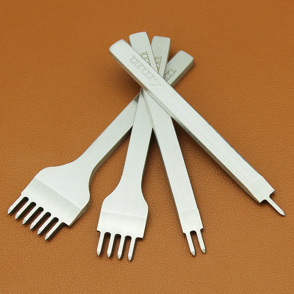 금속 가죽 치즐 구멍 펀치 스티칭 도구, 다이아몬드 프리킹 다리미 가죽 공예 도구, 완전 연마, 3mm, 4mm, 5mm, 6mm, ..