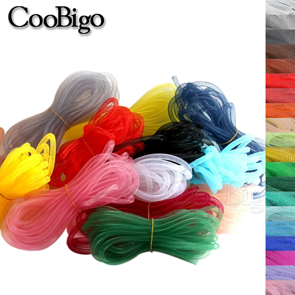 Mesh Tubular Crinoline Tube Crin Horsehair Braid Tubing Cord Fabric for Jewelry Making Metallic Cyberlox Decor DIY Craft Supply 8mm jewelry making supplies