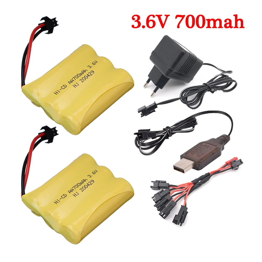 

Перезаряжаемая батарея 3,6 В 700 мАч для четырехколесного привода на дистанционном управлении, для внедорожников, автомобилей, Аккумулятор AA 3,6 В для игрушек на дистанционном управлении