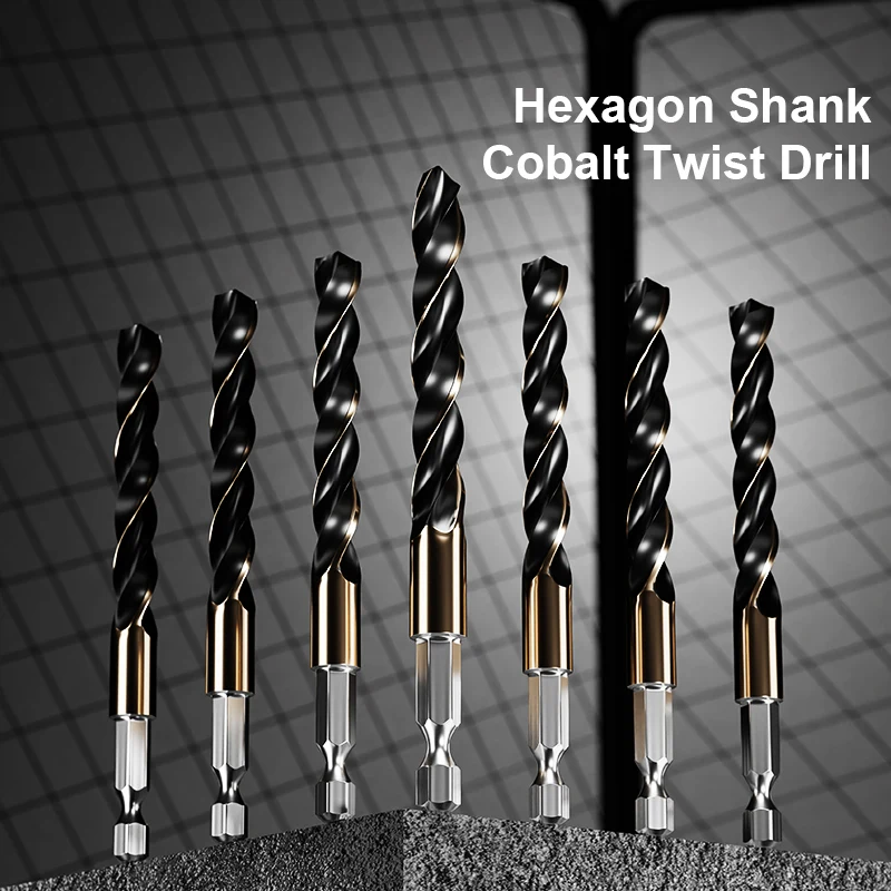 drill bit set Newshark hex shank twist wood metal hole cutter core drilling tool cobalt 2 3 4 5 6 7 8 9 10 12mm HSS