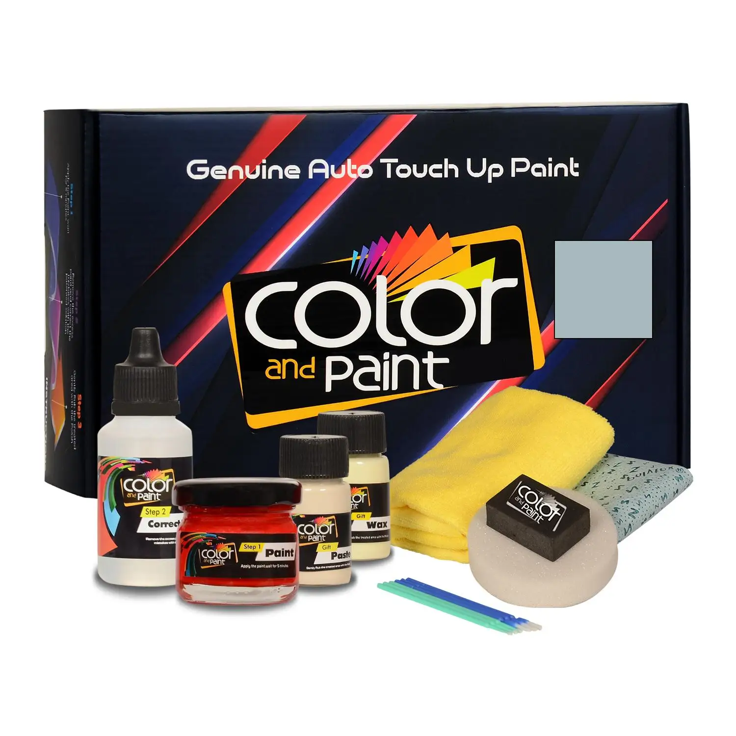 

Color and Paint compatible with General Motors Automotive Touch Up Paint - LIGHT TEAL MET - WA129A - Basic Care