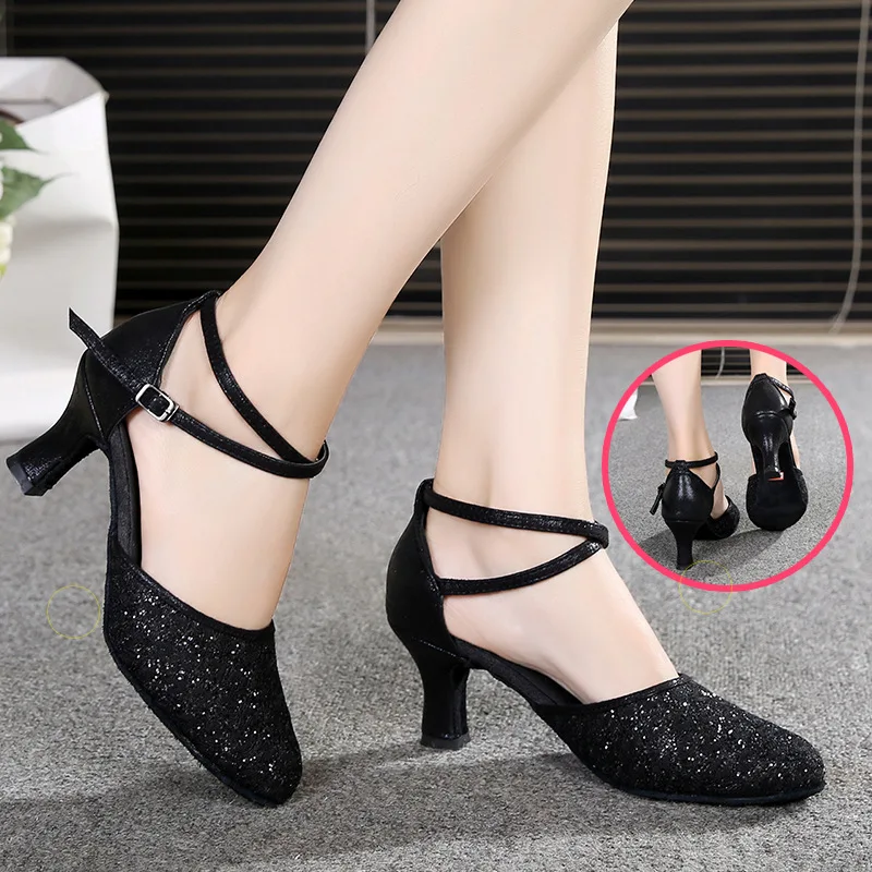 

Latin Dance Shoes For Women Girls Ballroom Salsa Tango Jazz Dancing Shoes Ladies Dancing Shoes Sneakers Middle Heels For 5cm/7cm