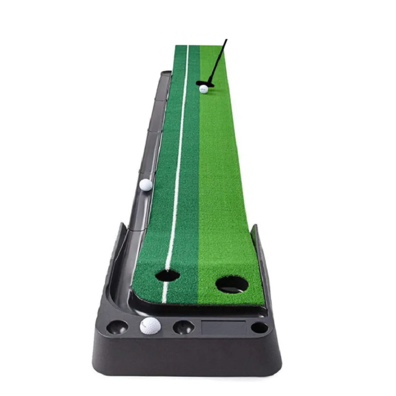 

Коврик для игры в гольф в помещении, Зеленый портативный коврик для игры в гольф 2,5 м для использования на улице с системой автоматического возврата мяча