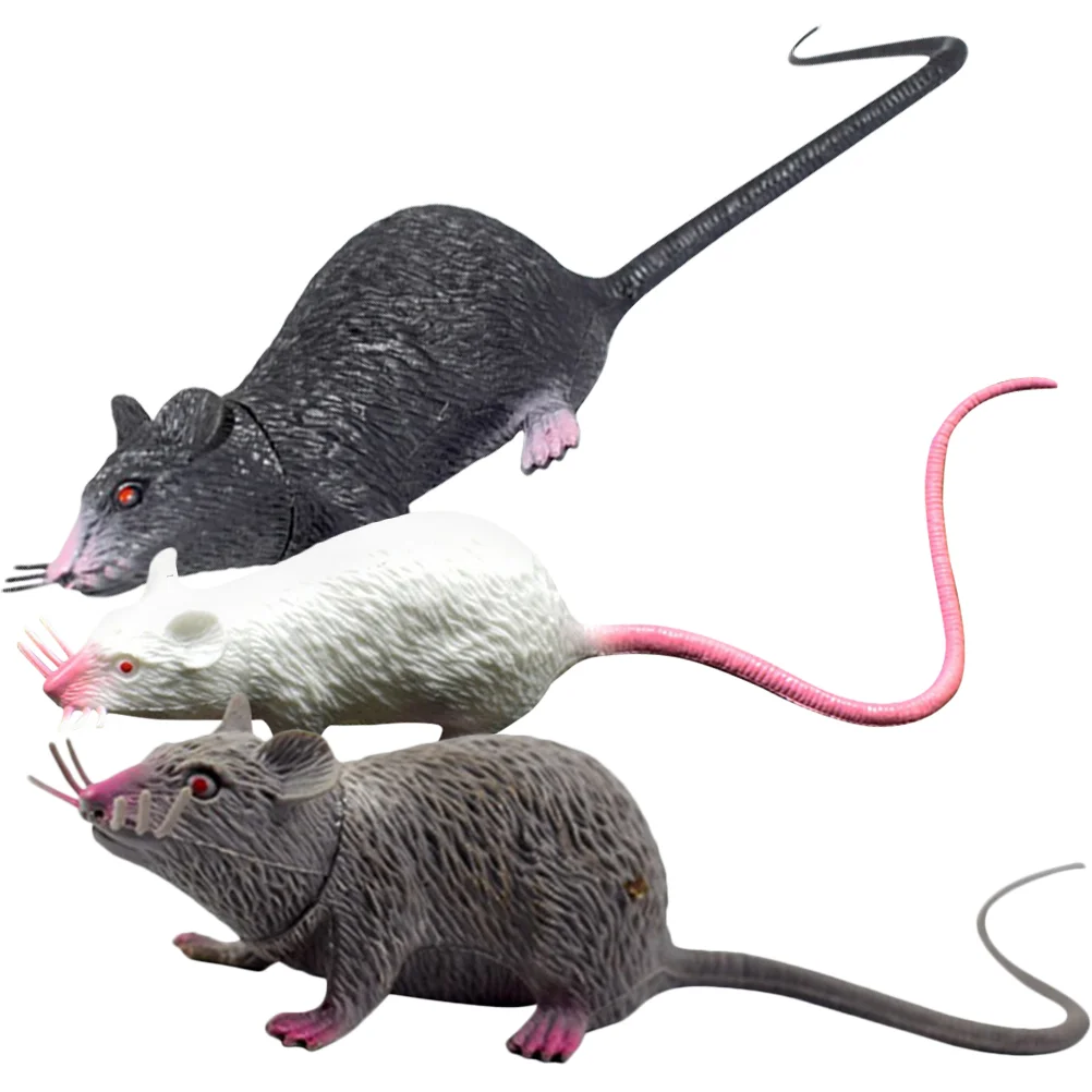 

Fake Small Rat Lifelike Mouse Model Scary Trick Prank Toy Halloween Party Horror Jokes Novelty Funny Toys