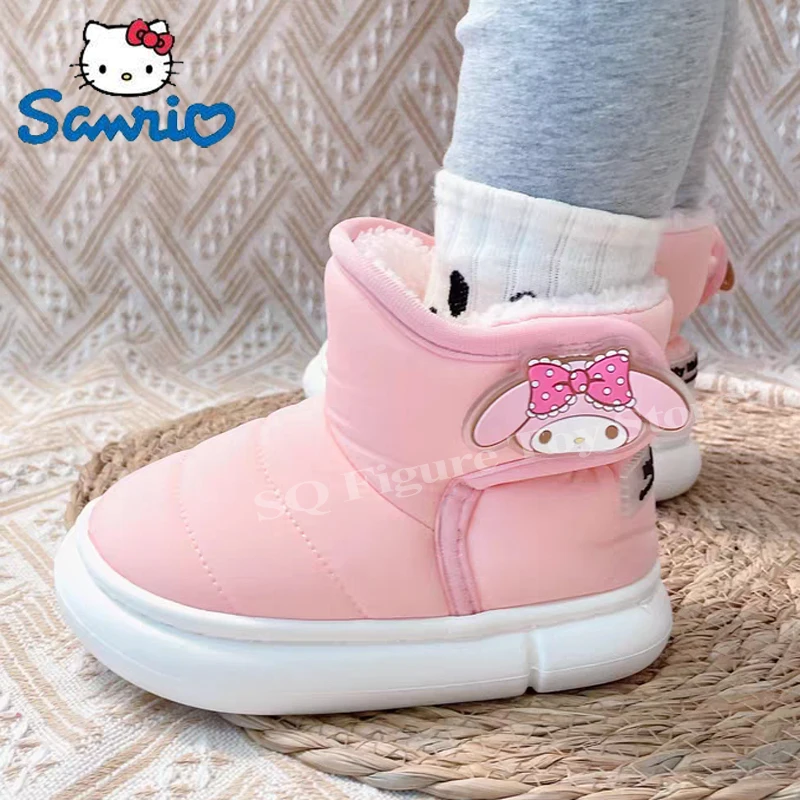 

Sanrio осенне-зимняя обувь аниме Cinnamoroll Hellokitty Kawaii My Melody Kuromi для девочек хлопковые бархатные теплые зимние сапоги Рождество