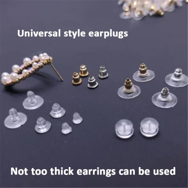 100pcs/lot Earrings Rubber Earring Back Silicone Round Ear Plug