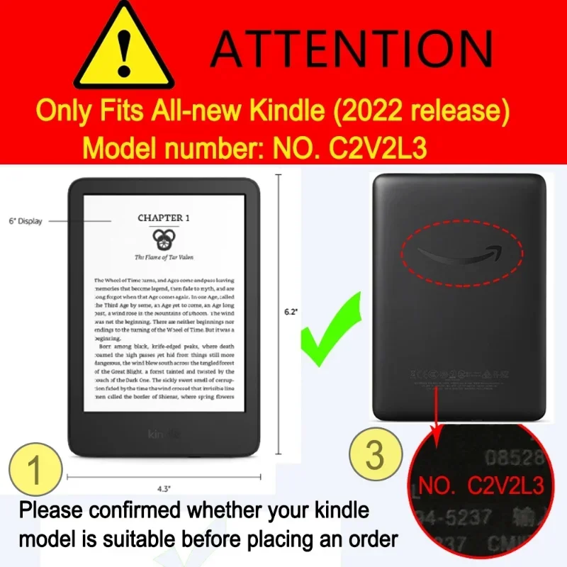 Kindle para All-new Kindle 11th 2023 Release Polegada C2v2l3 Auto Dormir Wake 11 Cases Geração Capa Case - Imagem 3