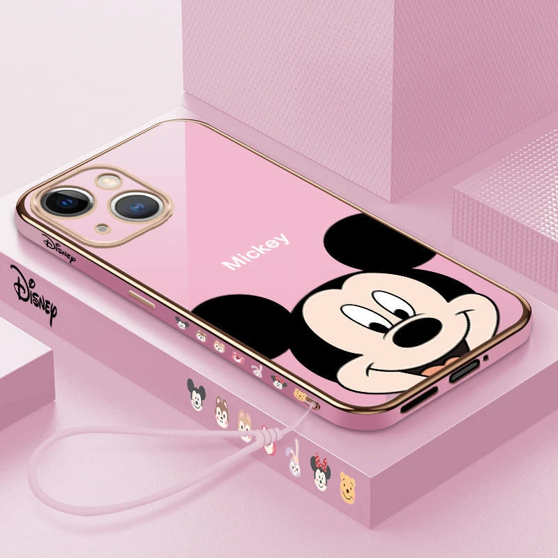 Disney Mickey Cartoon Phone Cases For iPhone 13 12 11 Pro Max Mini XR XS MAX 8 X 7 SE 2022 Lady Girl Soft Silicone Cover Gift apple 13 pro max case