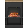Mateo 30 Inch Electric Fireplace with Mantel and Shelf, Replaceable Fireplace Insert Heater, Freestanding, Remote Control, 2