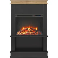 Mateo 30 Inch Electric Fireplace with Mantel and Shelf, Replaceable Fireplace Insert Heater, Freestanding, Remote Control, 2