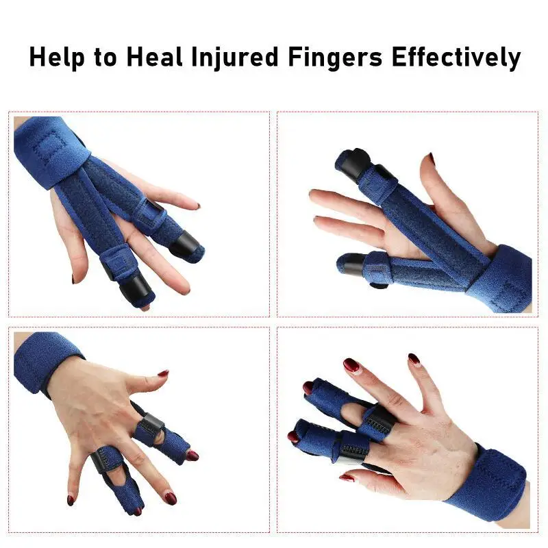 Adjustable 2 Finger Splint Hand Wrist Brace Support for Trigger Finger Aluminum Support Brace Guard Splints Tendon Pain Relief 6