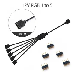 Universal RGB/ARGB Extension Cable for Custom Lighting Configuration (12V 1 to 5)