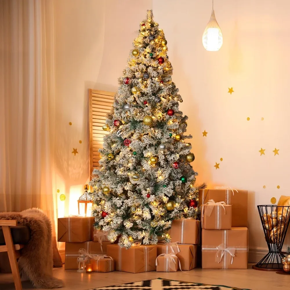 

6.5 ft Christmas Tree Metal Stand Artificial Christmas Tree with Storage Bag for Home Office Party Decoration