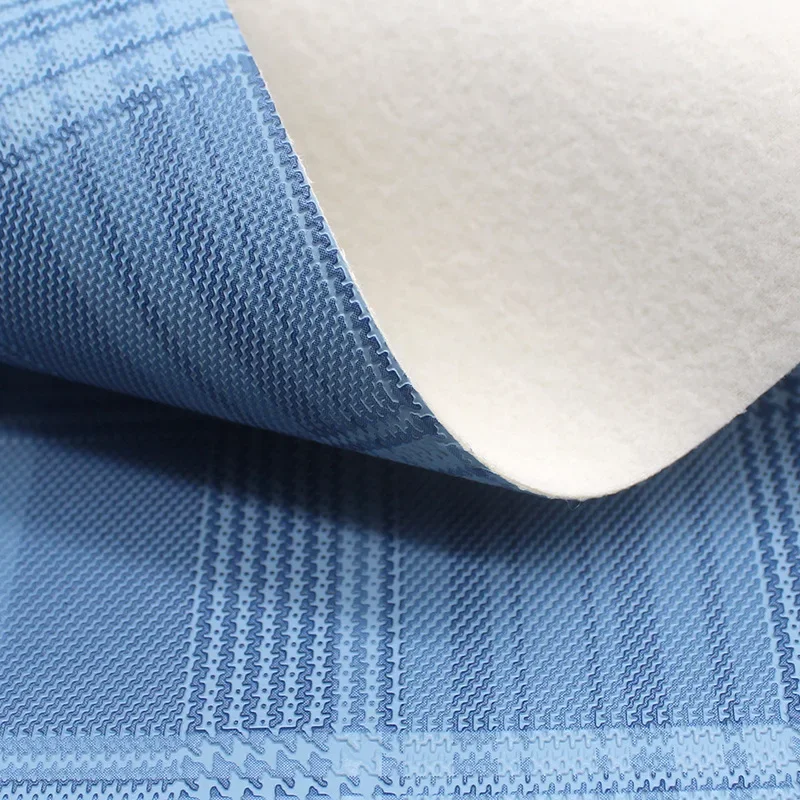 PVC Leather Stripe Plaid Artificial Leather Bag Wear Resistant Shoe Retro Square Pattern Special